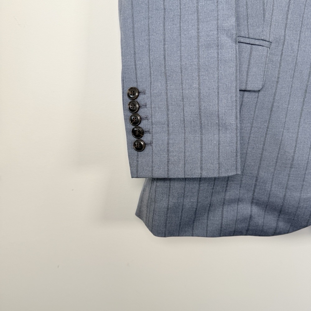 Madewell Blazer Women's Size 0 Blue Pinstripe Padded‎ - Picture 4 of 6